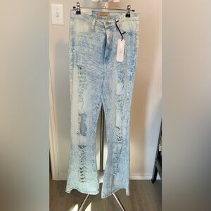 Aphrodite stone wash jeans with designer cuts